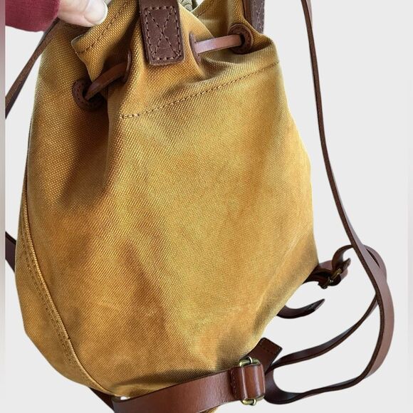 Madewell Canvas Leather Backpack Butterfly Floral Patch Drawstring Bag main image 8